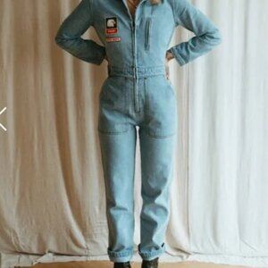 P & Co women’s 1/2 mile boilersuit overalls washed denim - UK14 (~US10-12)